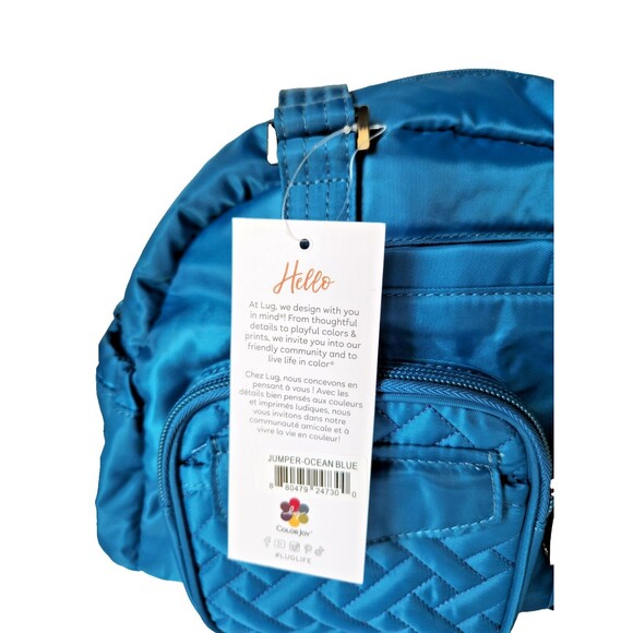 Lug Jumper Carry-All Tote Travel Bag Purse Ocean Blue Removeable Adj Strap RFID - Picture 13 of 14